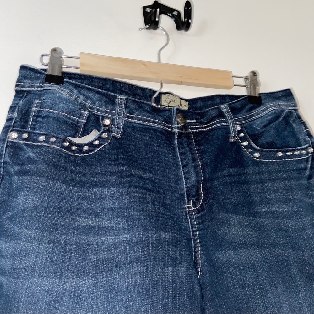 Earl Jeans Rhinestone Bootcut Dark wash denim